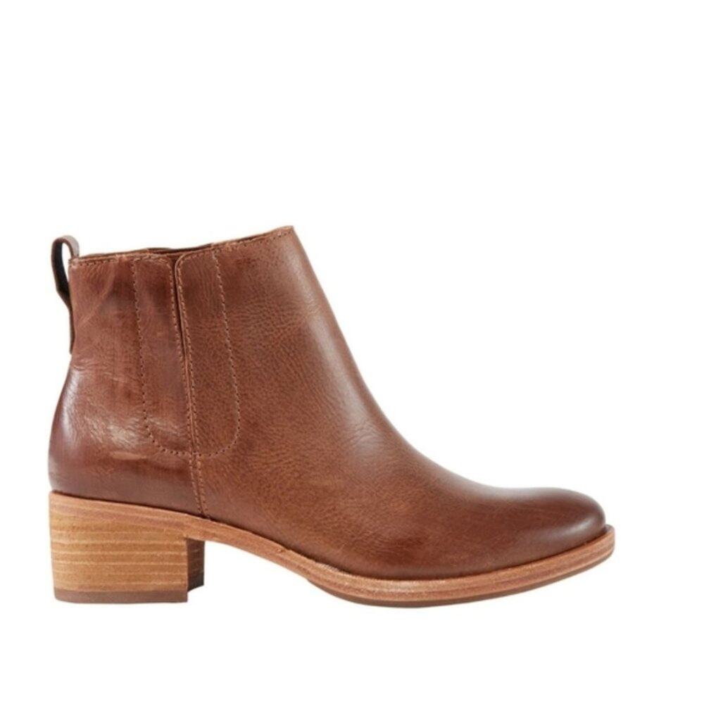 Kork-Ease Mindo leather ankle chelsea pull on heeled booties sz 6